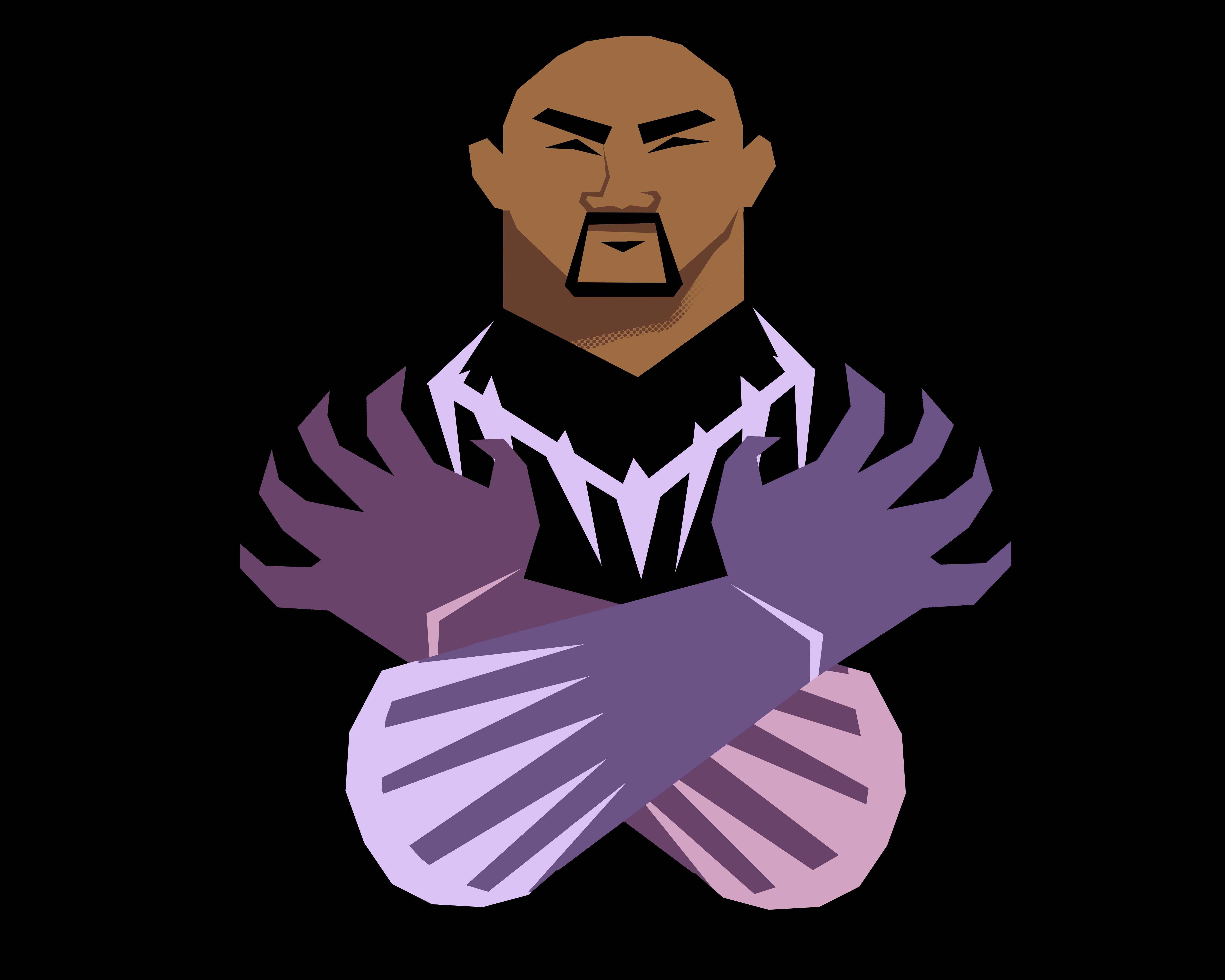 A portrait of a man in the black panther costume